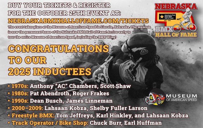 Nebraska BMX Hall of Fame | 2025 Nebraska BMX Hall of Fame Inductees